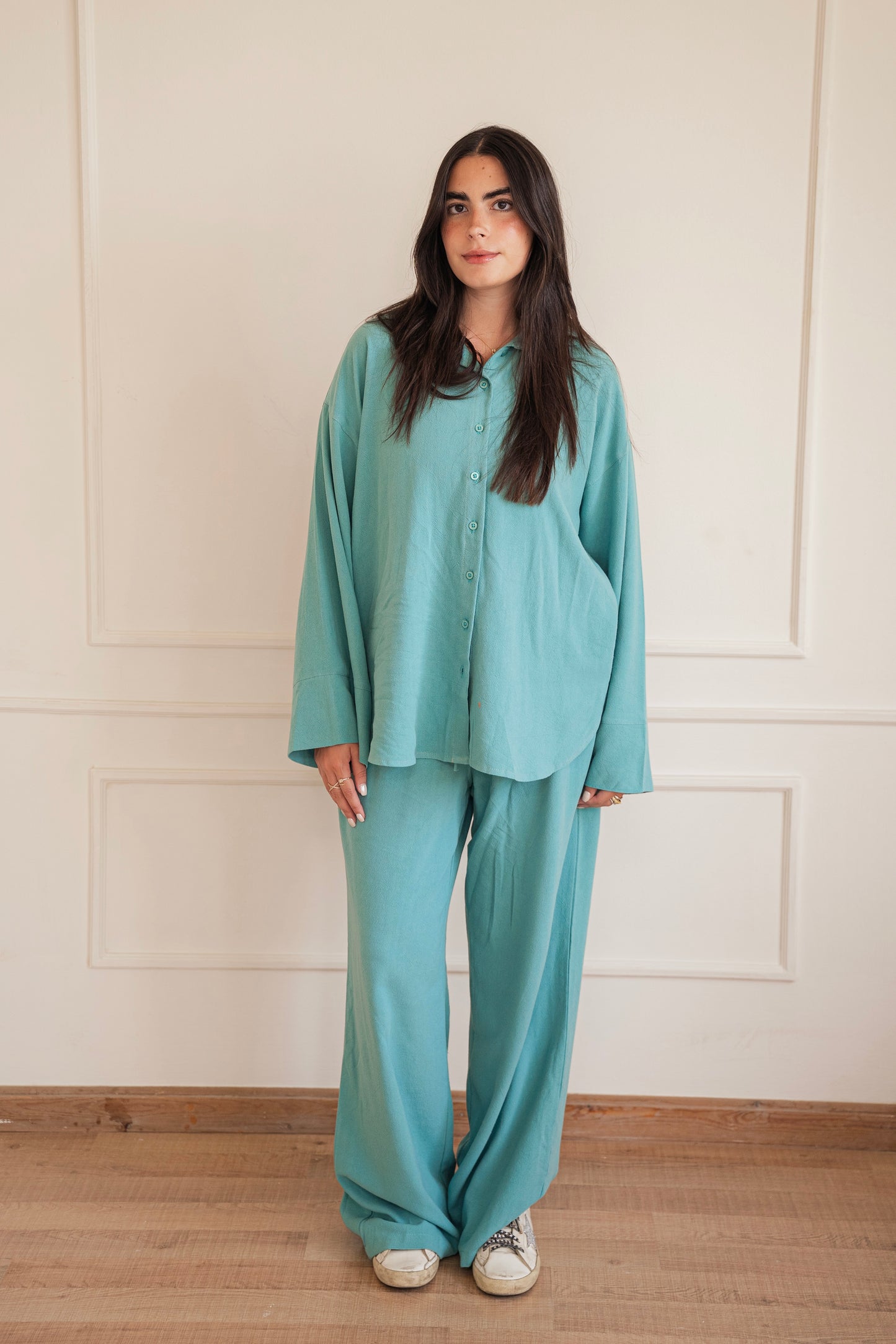Lino - wide pants in Teal