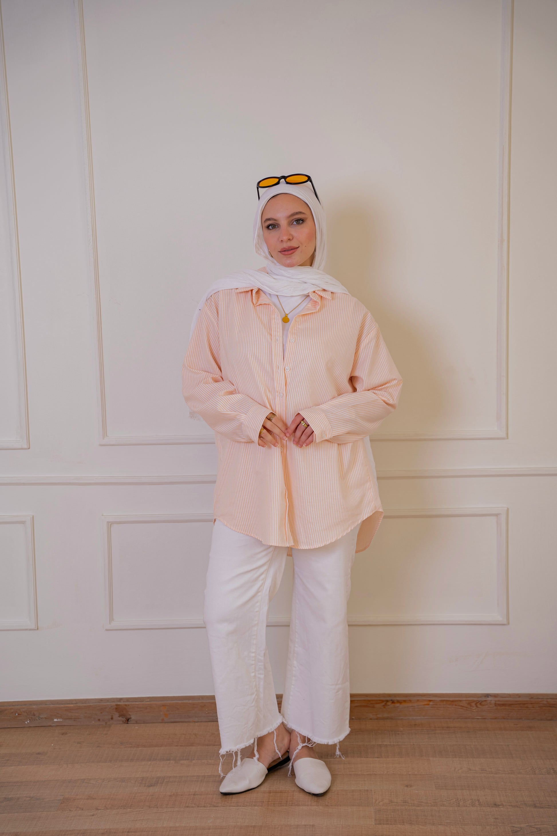 Ease - shirt striped oxford in orange