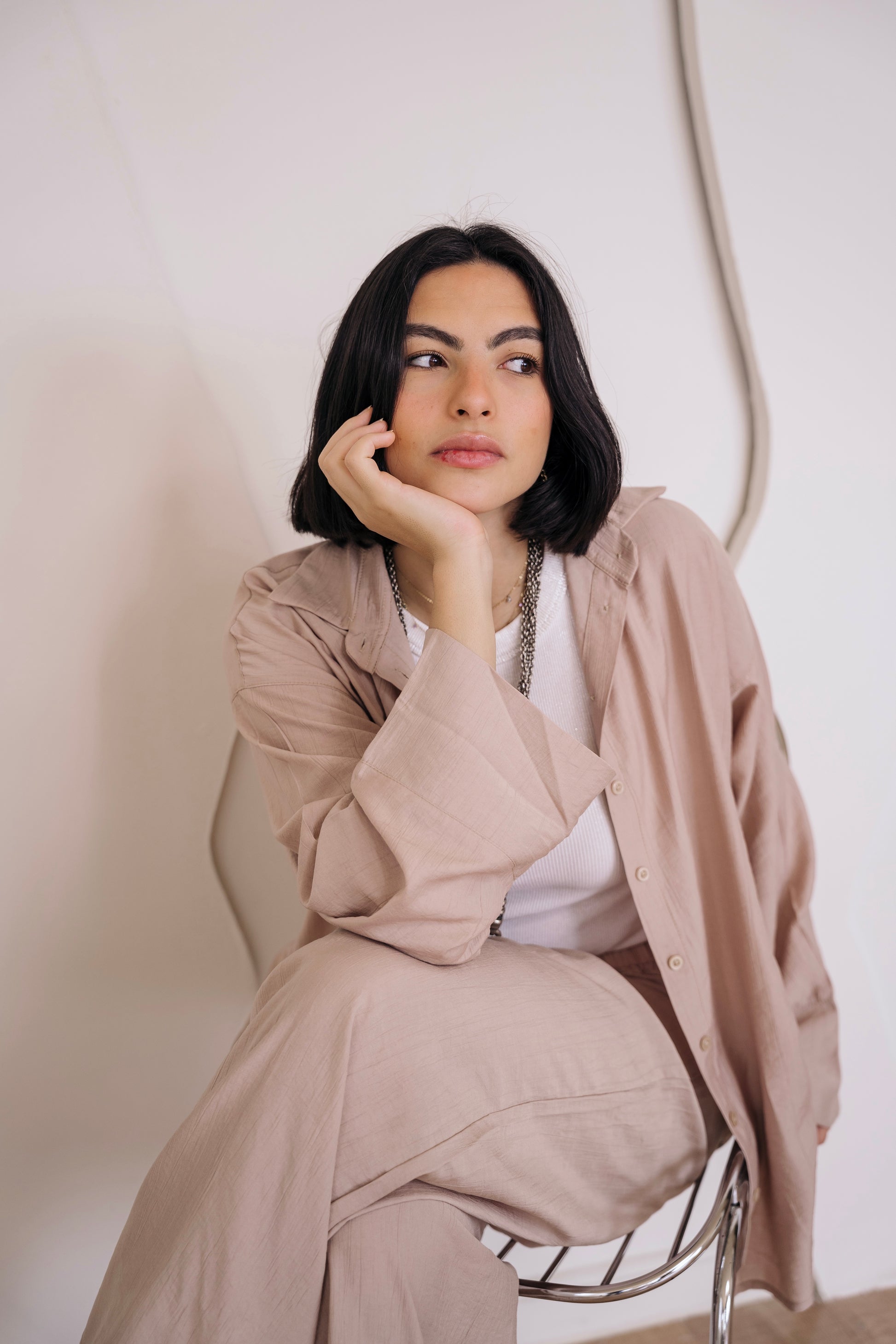 Crinkled - set in Beige