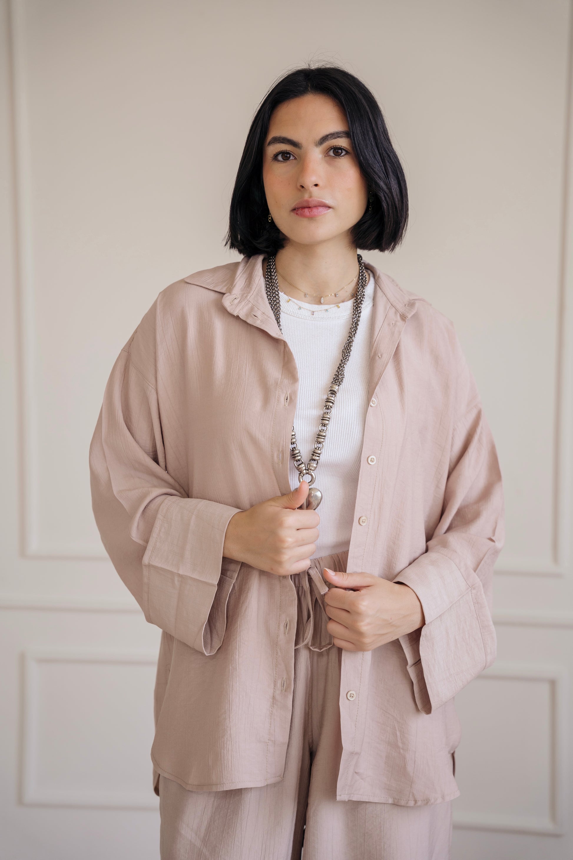 Crinkled - set in Beige