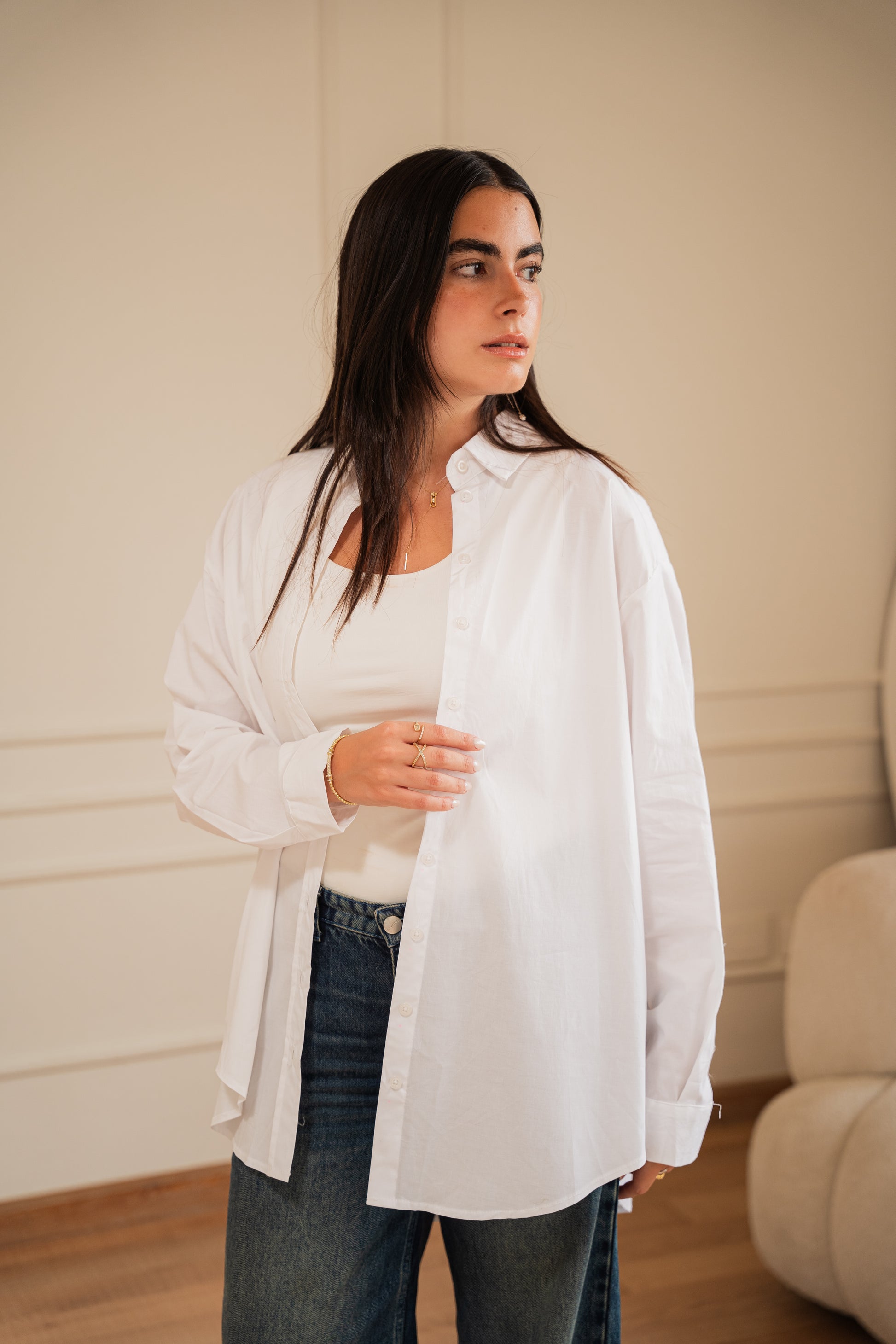 Ease shirt in popline White