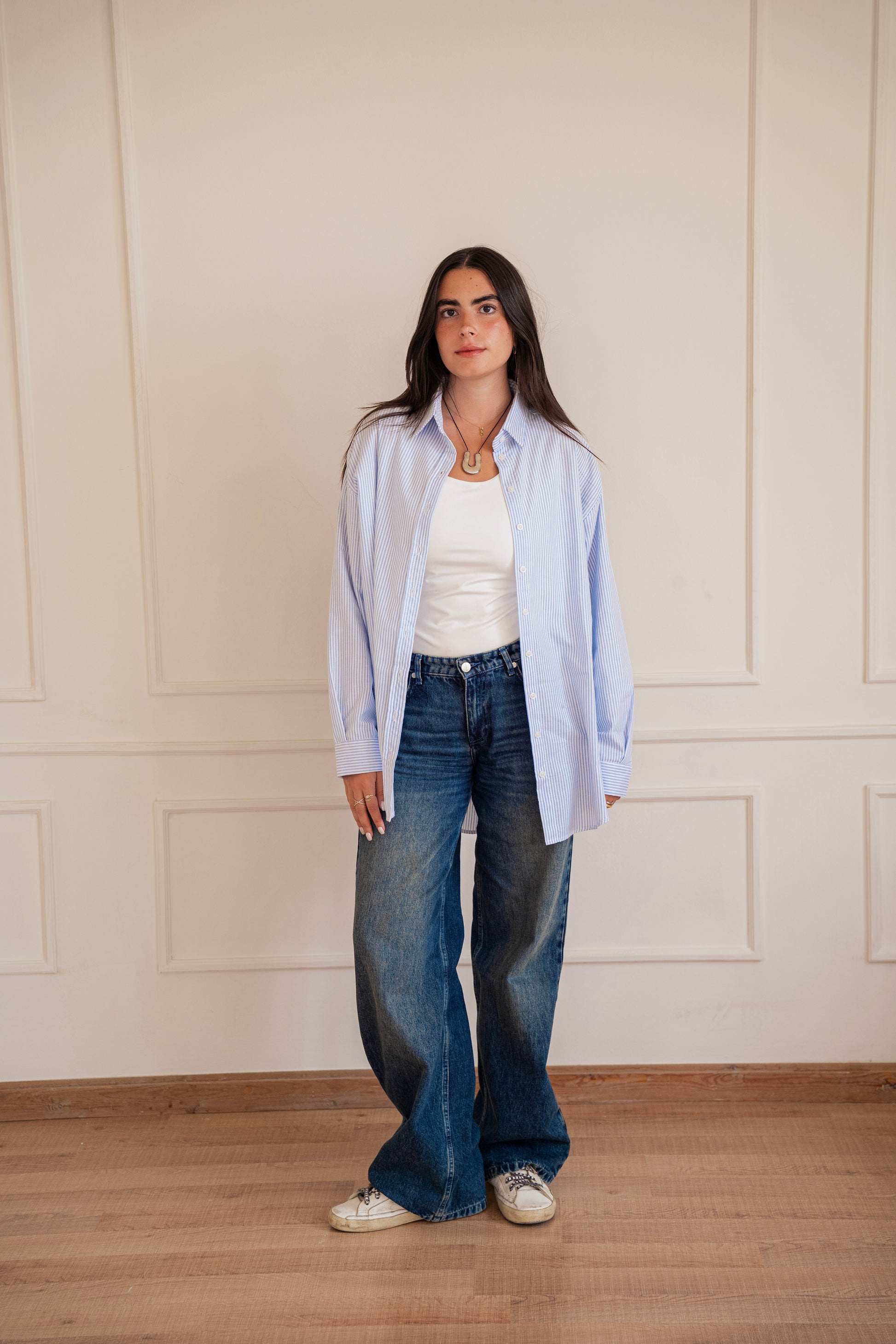 Ease - shirt striped oxford in blue