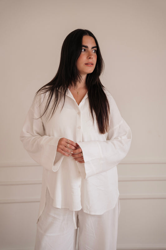 Lino - shirt in White