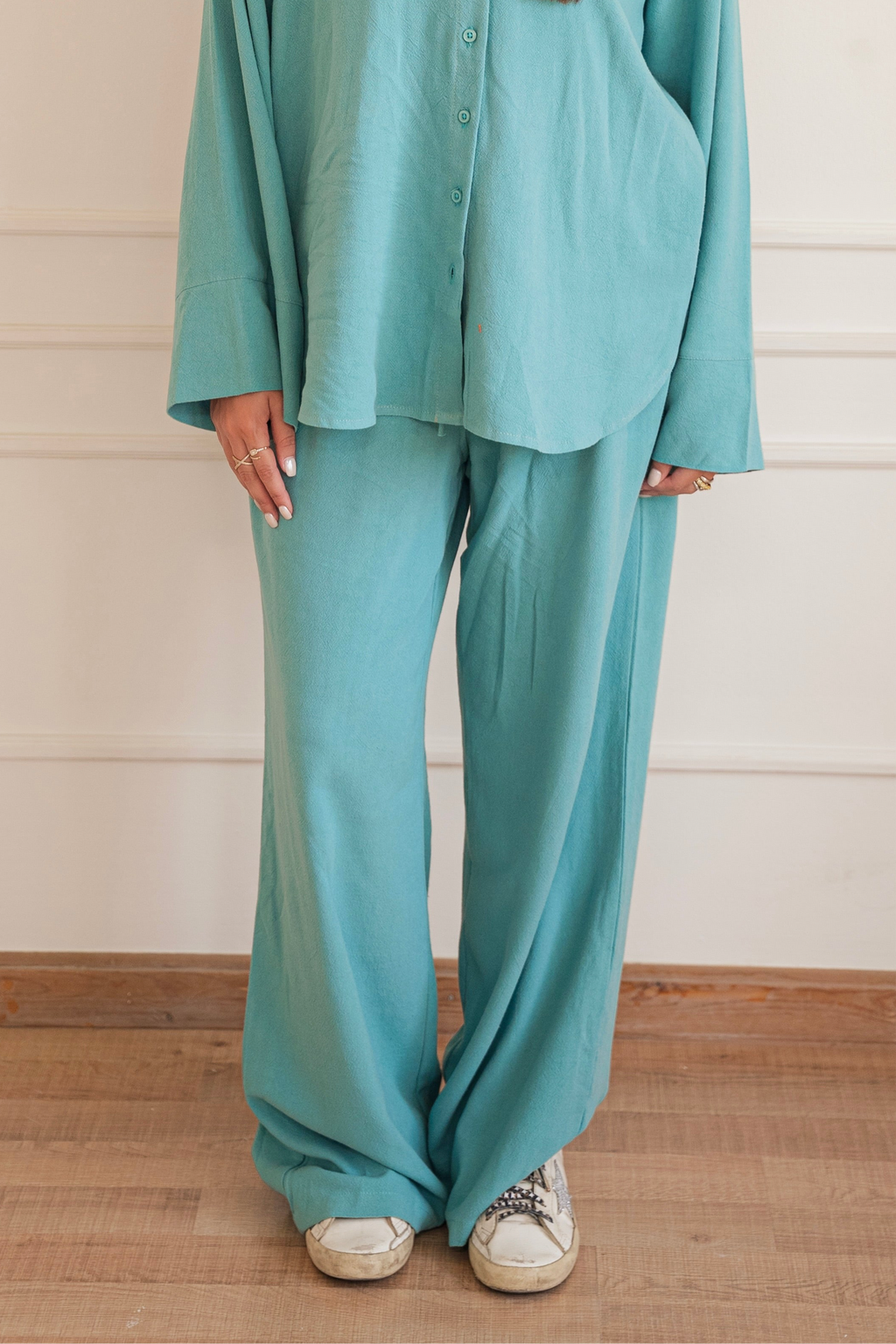 Lino - wide pants in Teal