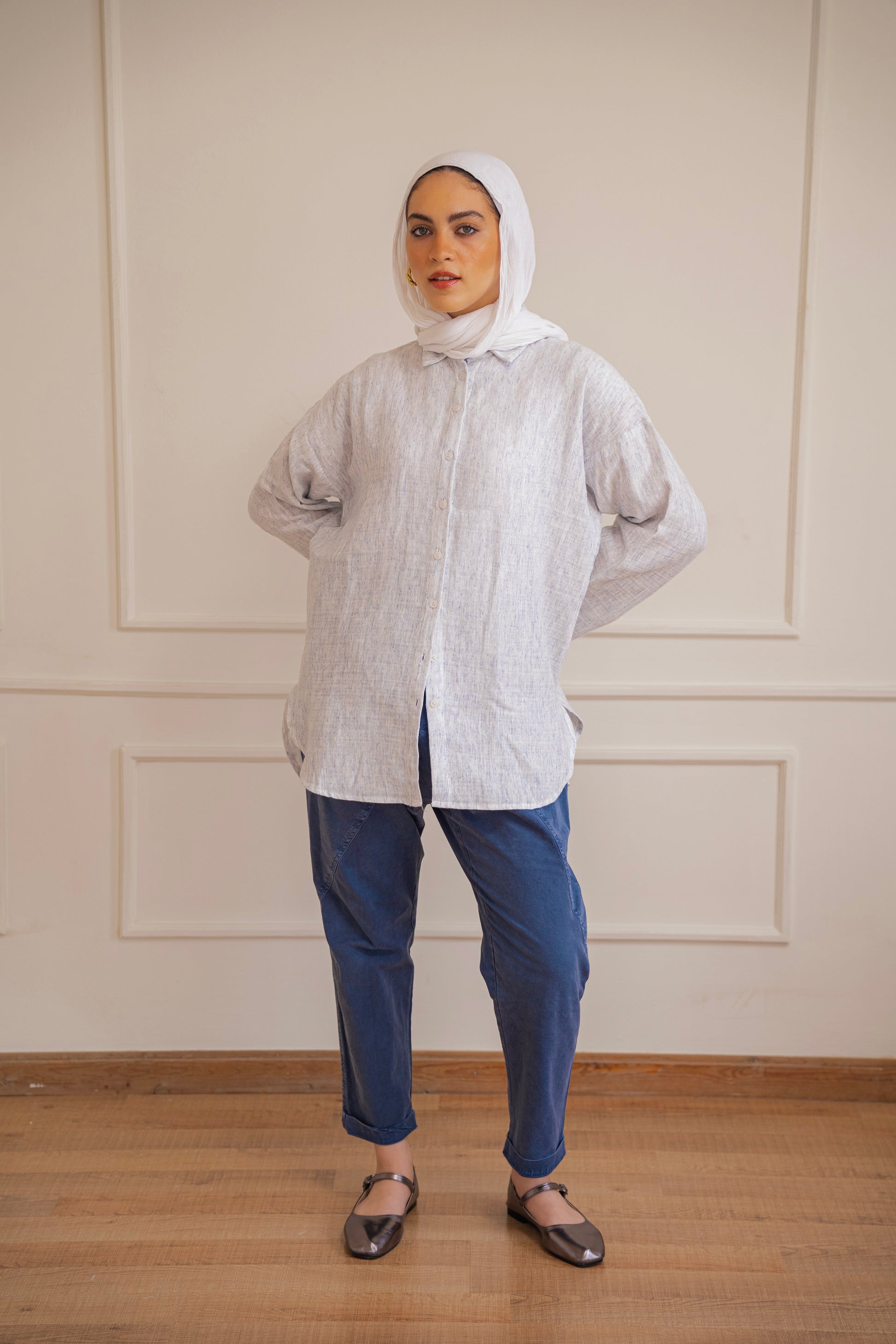 Foggy Sky - Cotton Muslin