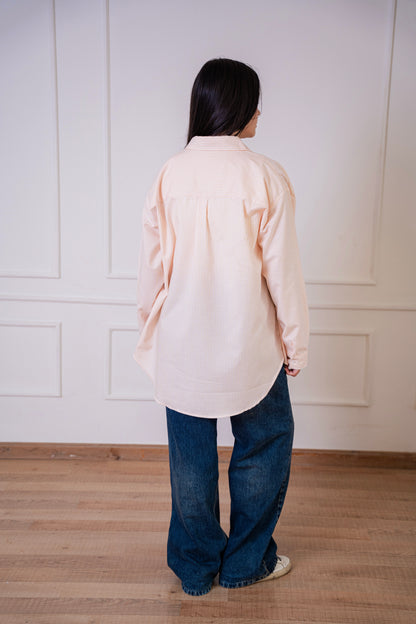 Ease - shirt striped oxford in orange