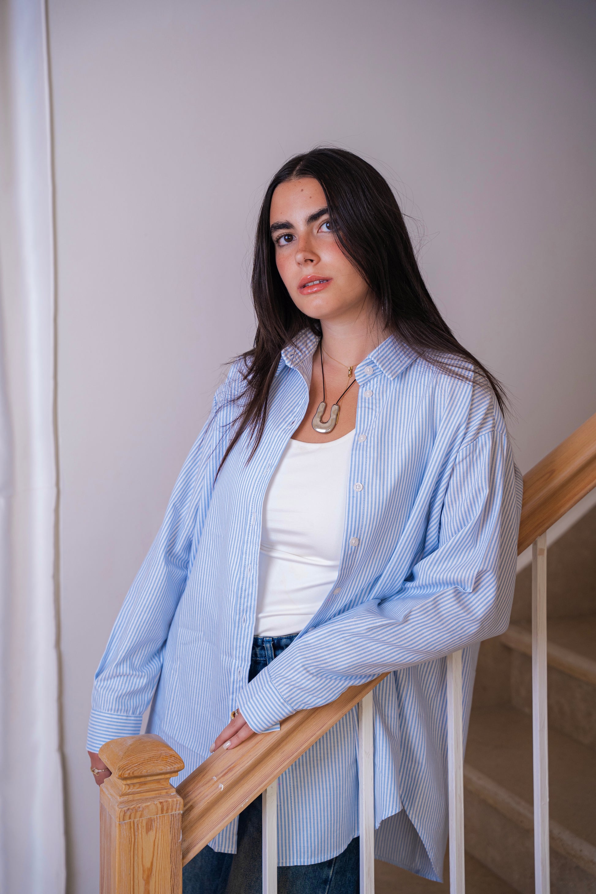 Ease - shirt striped oxford in blue