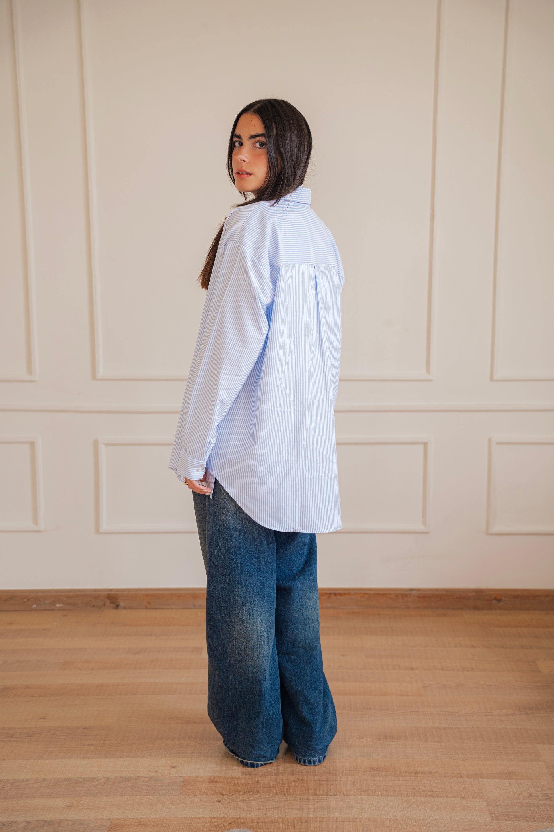 Ease - shirt striped oxford in blue