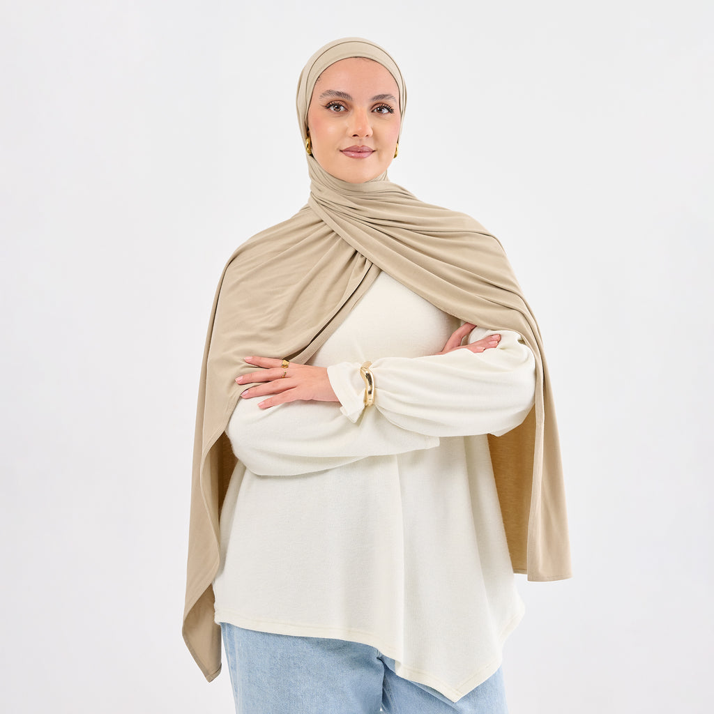 Beige jersey set