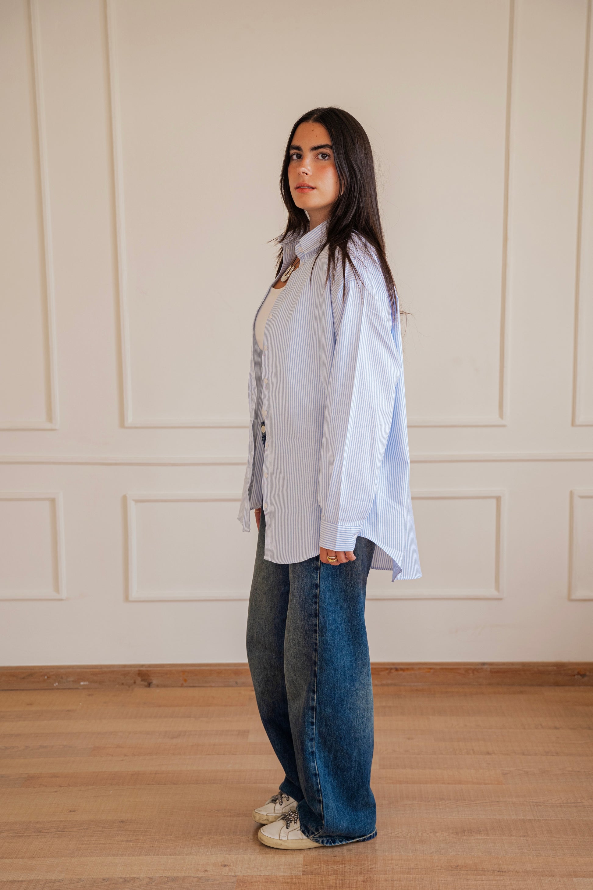 Ease - shirt striped oxford in blue