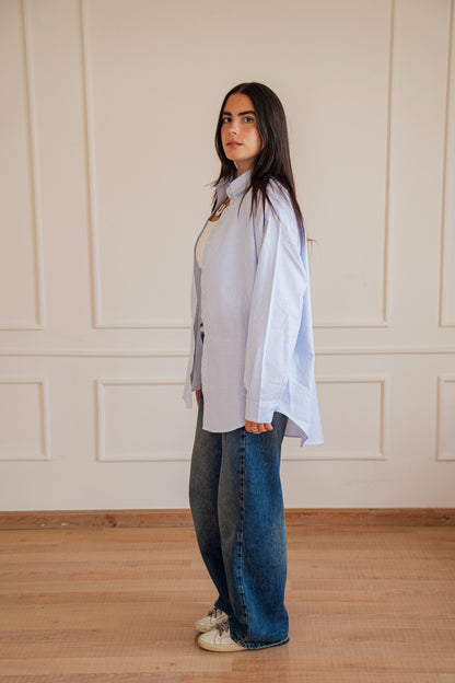 Ease - shirt striped oxford in blue