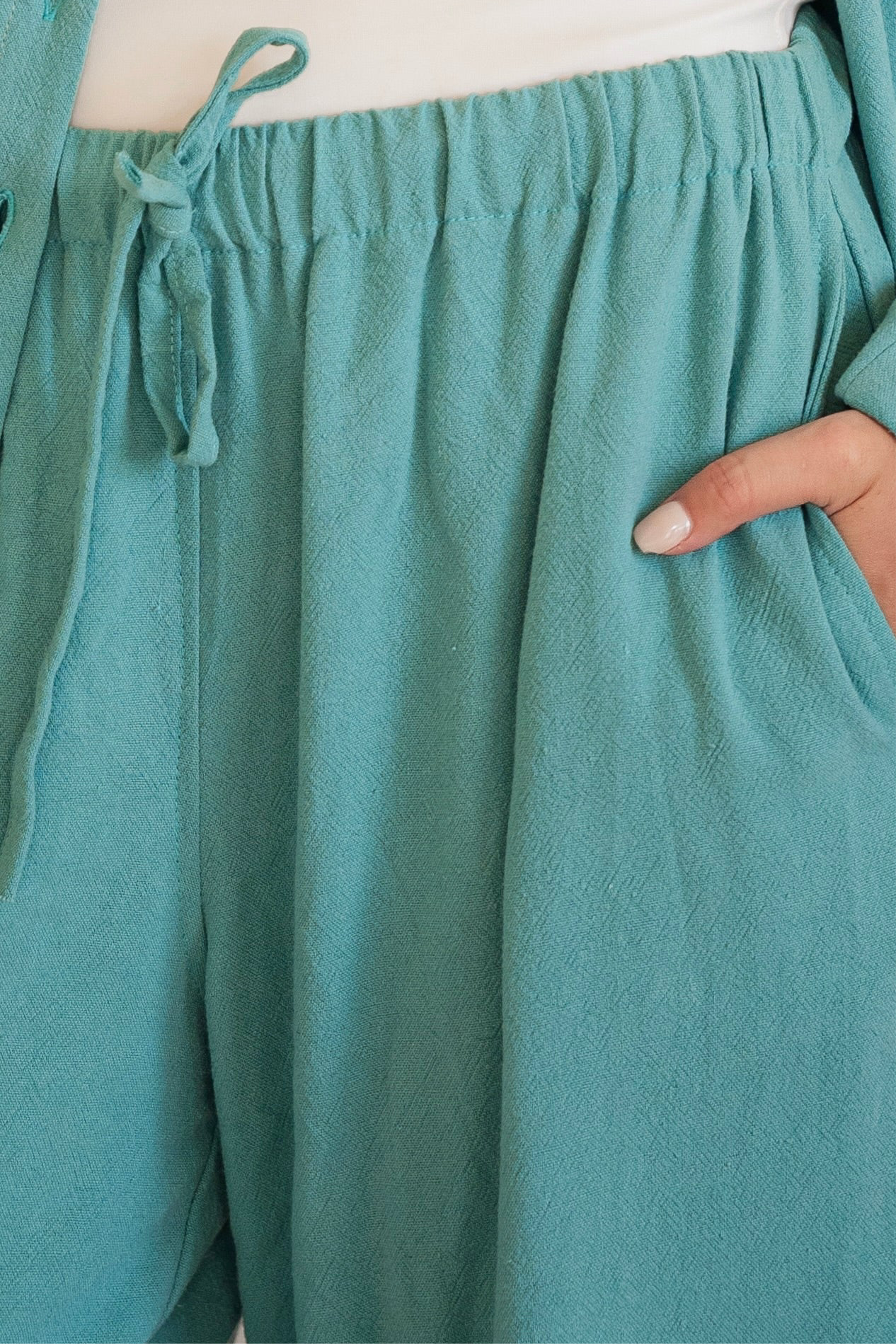 Lino - wide pants in Teal
