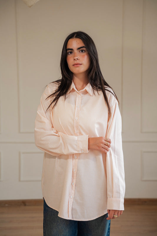 Ease - shirt striped oxford in orange