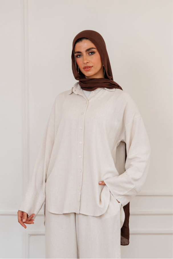 Lino - shirt in Beige