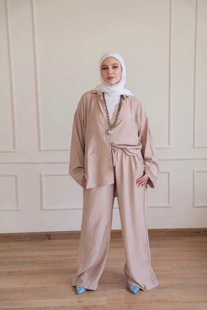 Crinkled - set in Beige