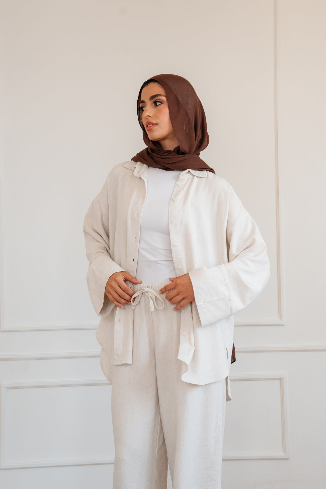 Lino - wide pants in Beige