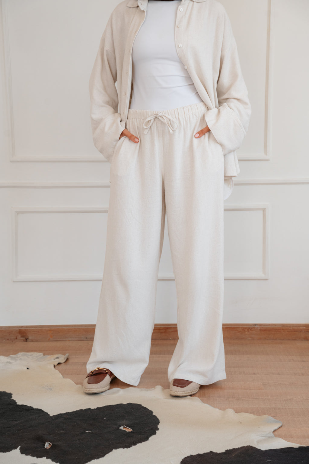 Lino - wide pants in Beige