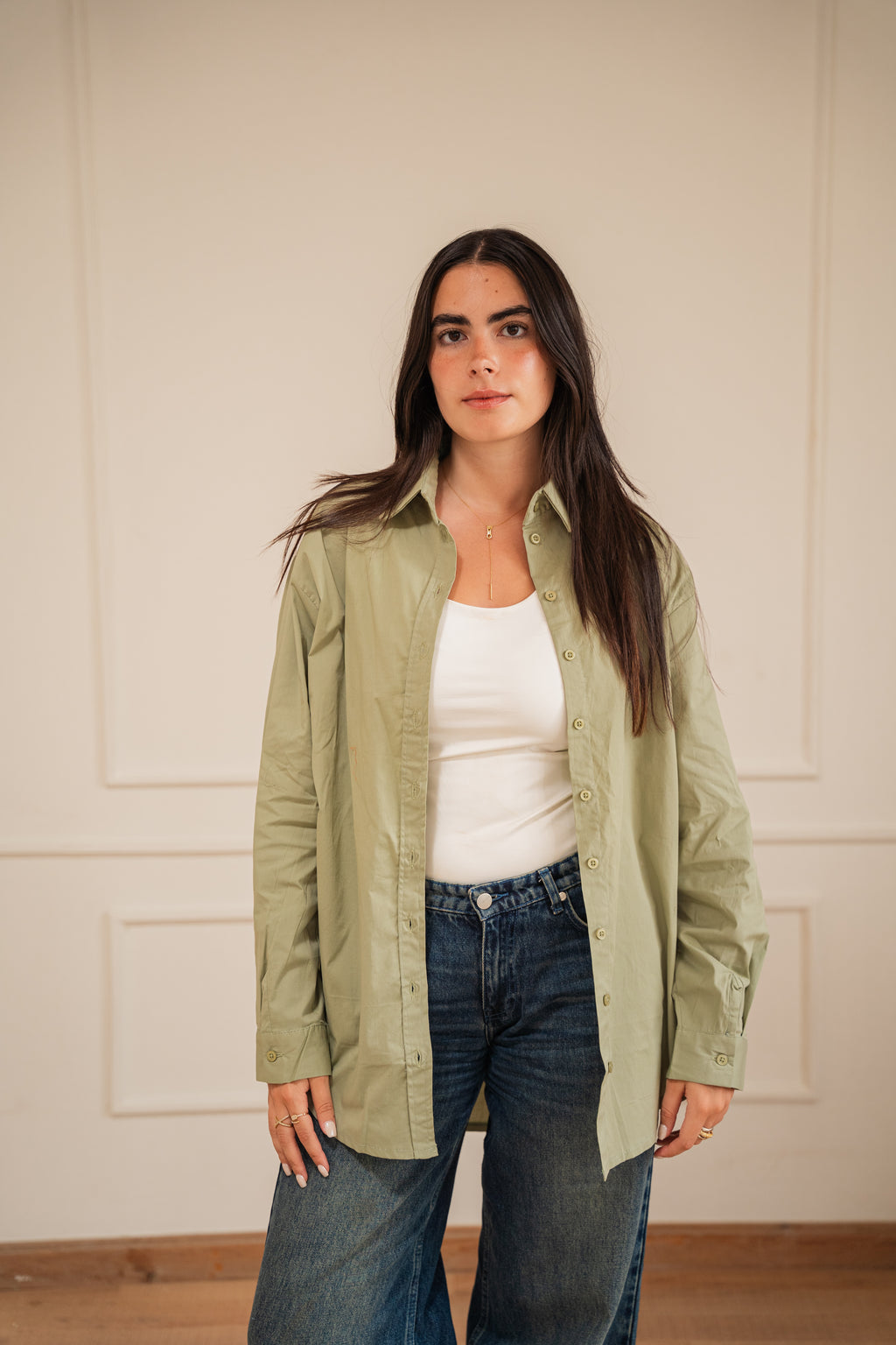 Ease shirt in popline Olive