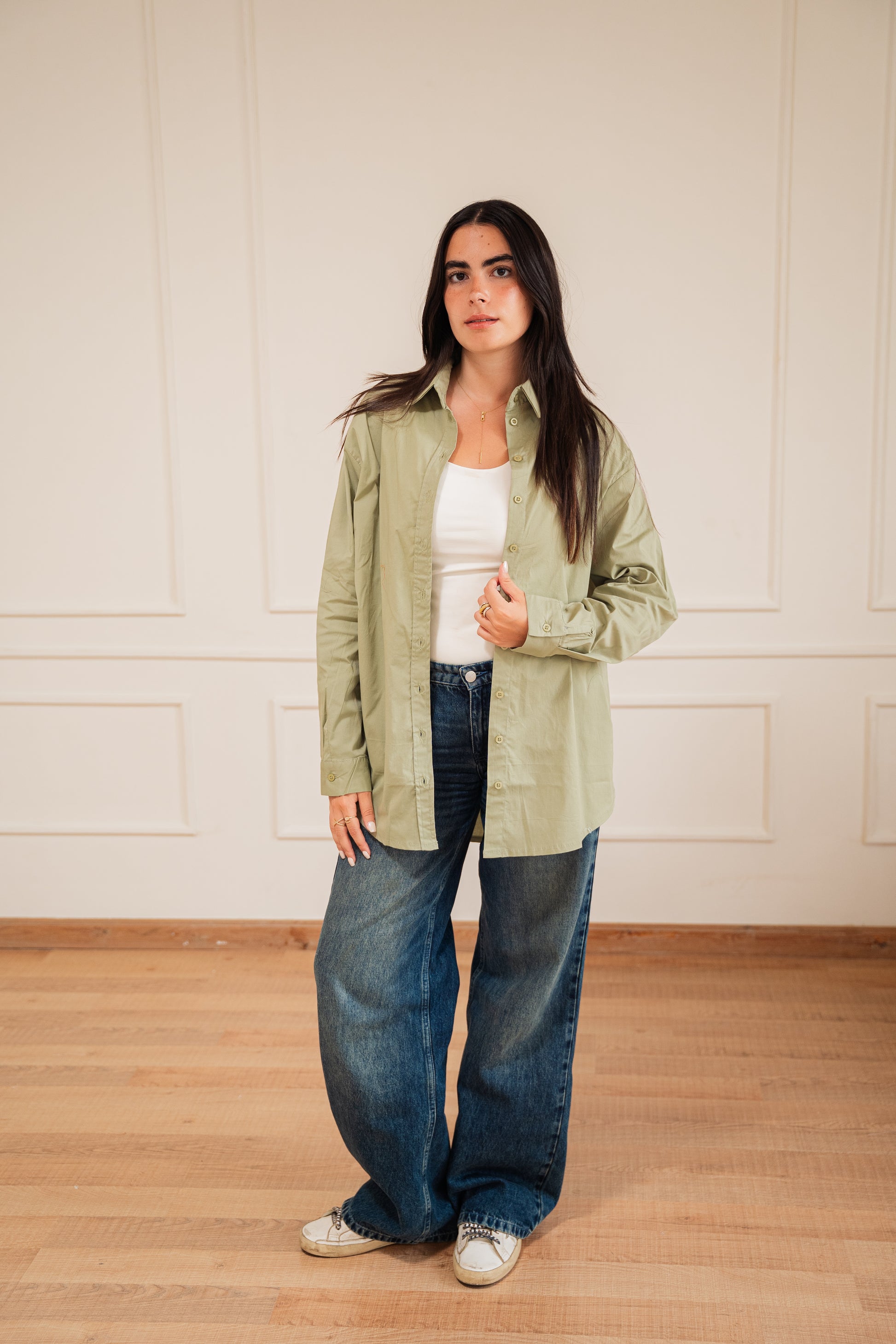 Ease shirt in popline Olive