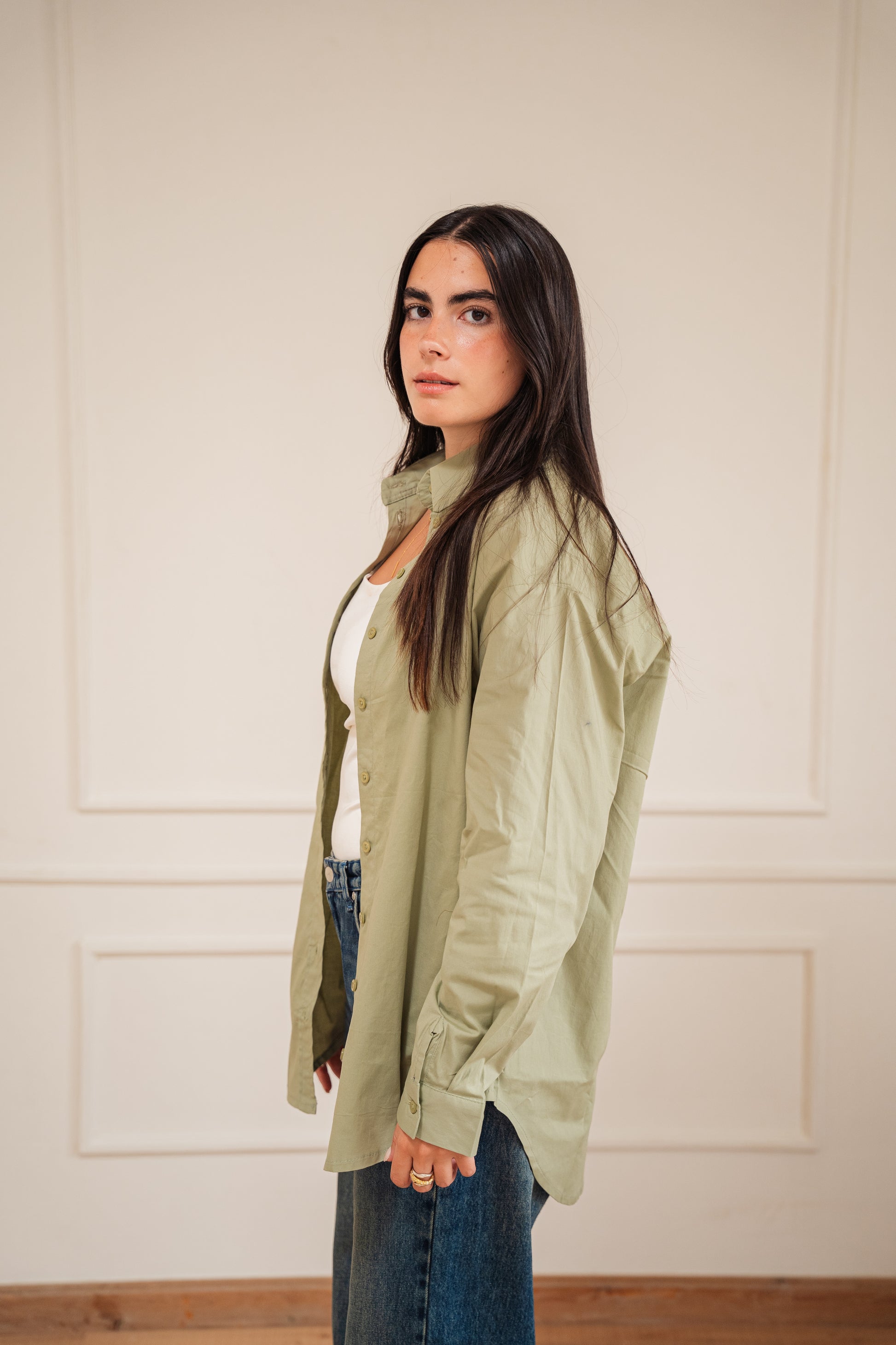 Ease shirt in popline Olive