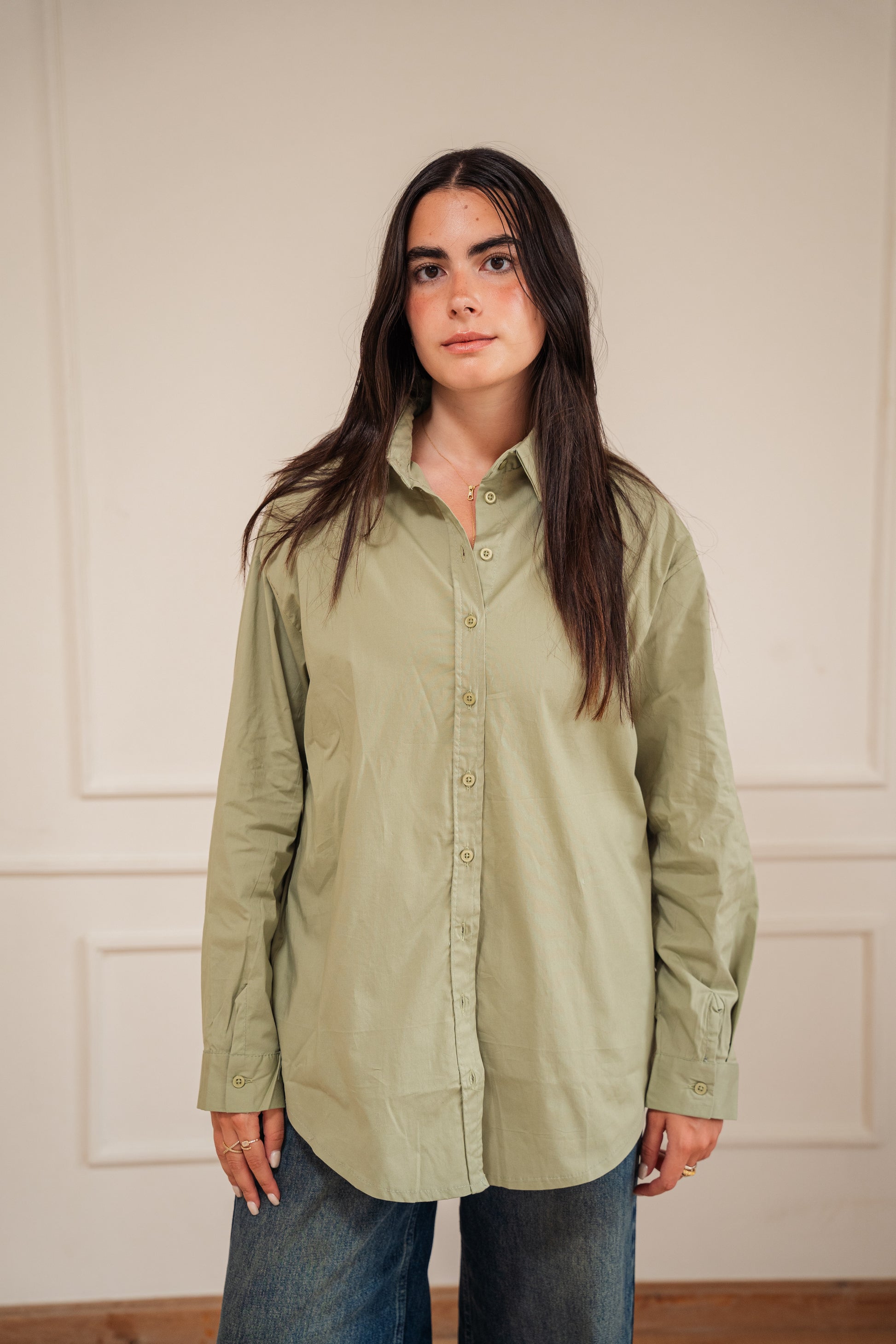 Ease shirt in popline Olive